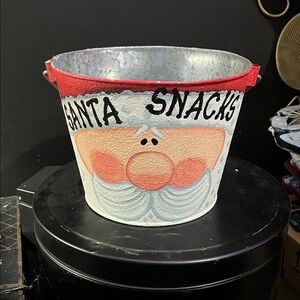Santa Snacks Metal Bucket